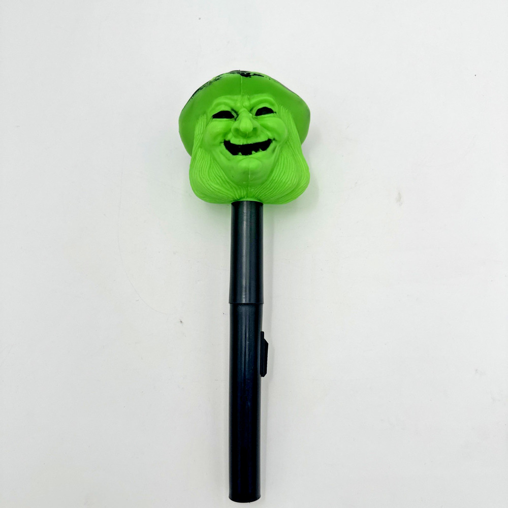 Vintage 10.5" Halloween Witch Plastic Blow Mold Candle Stick Light Rare Works